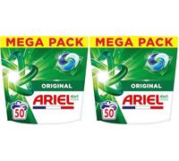 Ariel PODS 4en1, Lessive En Capsule, 50 Lavages, Original, Élimination Impeccable Des Tâches, Efficace Même A Froid Et En Cycle Court (Lot de 2)