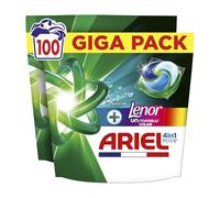 Ariel PODS 4en1, Lessive en Capsule, Avec Une Touche De Lenor Unstoppables, 100 Lavages (2x50), 7 Jours De Fraîcheur Longue Durée, Dissolution Rapide Même à Froid