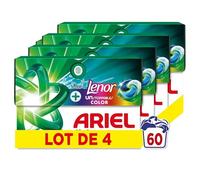 Ariel Pods 4en1, Lessive en Capsules, Avec Une Touche De Lenor Unstoppables, 60 Lavages (15x4), 7 Jours De Fraîcheur Longue Durée, Dissolution Rapide Même à Froid, Fabriqué en France