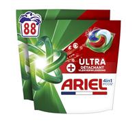 Ariel PODS 4en1 Ultra Détachant, Lessive En Capsule, 88 Lavages (2x44), Élimine Même les Tâches Incrustées Depuis 7 Jours, Dissolution Rapide Même A Froid, Fabriqué En France