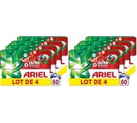 Ariel Pods 4en1 +Ultra Détachant, Lessive en Capsules, 60 Lavages (15x4), Élimine Même les Tâches Incrustées Depuis 7 Jours, Dissolution Rapide Même à Froid, Fabriqué en France (Lot de 2)