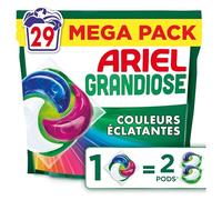 ARIEL Grandiose Capsules de lessive Action détachante & Anti-odeur pour couleurs éclatantes - 29 doses