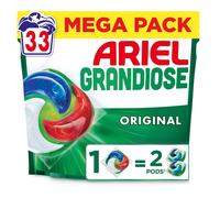 Ariel PODS® Grandiose Original 33 Doses, Lessive en Capsule, Idéal Pour Les Lessives Mixtes, Dissolution Rapide Même à Froid, Fabriqué en France