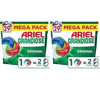 Ariel Pods Grandiose Original, Lessive en Capsules, 29 Lavages, 2X Action Détachante et Anti-Odeur Sur Les Tâches Tenaces, Dissolution Rapide Même à Froid, Fabriqué en France (Lot de 2)