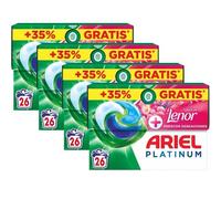 ARIEL PODS Platinum Lessive lave-linge liquide 26 capsules/pastilles, fraîcheur sensations, savon nettoyage en profondeur