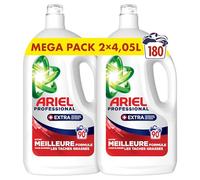 Ariel Professional Lessive Liquide + Détachant, 180 Lavages, 2x4.05l, Notre Formule Pour Éliminer Les Taches Tenaces