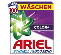 Ariel 's Lessive en poudre à dissolution rapide Color+, 100, 100 lavages, Color+, puissance tachée au 1er lavage, effet immédiat, même à l'eau froide