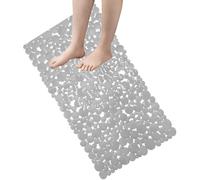 ARIEL Tapis de douche antidérapant avec ventouse 100 % PVC plastique de qualité confortable, anti-moisissure, sécurité pour enfants et personnes âgées (gris, 68 x 35 cm)