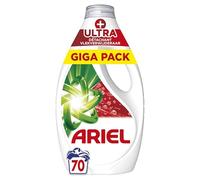 Ariel +Ultra Détachant Lessive Liquide, 70 Lavages (3.15L), Élimine Même les Tâches Incrustées Depuis 7 Jours, Impeccable Même à Froid, Fabriqué en France
