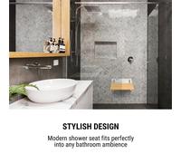 Arielle Siège de douche pliable 160kg max. bois de bambou & aluminium