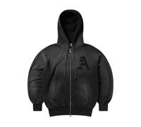 Aries - Aged Gothic Zip Through Sweat à capuche - Homme - Sweatshirts et sweats à capuche - Noir - Taille: XL
