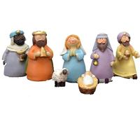 Aries boutique T3 - Figurines de Noël miniatures, crèche miniature, ensemble de 7 pièces, La naissance de l'enfant Jésus, exposition de Noël,