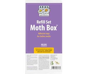 ARIES Lot de 2 recharges pour Mottlock Motten Box - Piège à mites - Piège adhésif pour détection des infestations et protection durable contre les mites - Non toxique et sans odeur