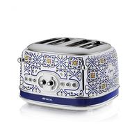 Ariete Toaster 156 Capri, Style Méditerranéen, 4 Fentes, 6 Niveaux de Brunissement avec Ejection Automatique, Bac à Miettes, Fonctions Grillage, Chauffage et Décongélation, 1630W