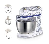Ariete 1588 Robot Patissier Capri, 7 Vitesses, 3 Fouets pour les Pétrissages Doux et Durs, Couvercle Anti-Éclaboussures, Bol en Acier Inoxydable de 5,5 Litres, Design Méditerranéen, 2400 Watts