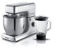Ariete 1598 Pastamatic Gourmet Planetary, Pétrin avec Blender, Bol en Acier Inoxydable 7 L, Carafe en Verre 1,5 L, Fouet Électrique et Crochet, 1200 W, 6 Vitesses, Argent