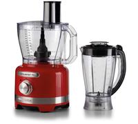 Ariete 1782 Gourmet Pro Moderna Robot culinaire, hachoir 3L, mixeur 2L, 2 niveaux de vitesse + impulsion, ensemble de couteaux + disque en acier inoxydable, accessoires pour presse-agrumes, rouge