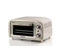 Ariete 3919 Four Électrique Vintage, capacité 10L, pour Cuire ou Réchauffer les Aliments, Température jusqu'à 230°, Minuterie 60 minutes, Grille en Acier Inoxydable, 800W, Double Verre, Beige