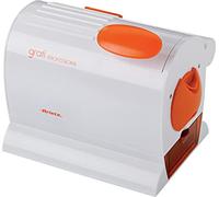 Ariete 445 Gratì Professional Râpe Électrique Professionnelle, Rouleau Extra Large en Acier Inoxydable, Récipient Extractible avec Bouchon Fraîcheur, 120 W, Blanc / Orange