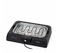Ariete 723 - Gril électrique portable, 2000 W, élément chauffant amovible, température réglable sur 2 positions, lampe témoin, égouttoir, 41,5 x 24 cm, noir