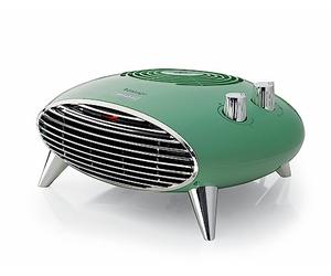 Ariete 8211 Chauffage de table, chauffage électrique, 2000W, thermostat, silencieux, grille et pieds chromés, vert