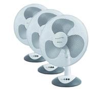 Ariete 847 Ventilateur de table, 3 vitesses, hélice à 3 pales, fonction oscillation et inclinaison, 40 W, plastique, blanc (Lot de 3)