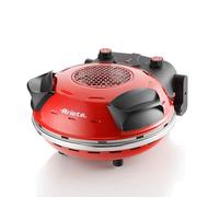 Ariete 928 Four à pizza avec hublot, 1200 W, température max 400 °C, 5 modes de cuisson, plaque en pierre réfractaire de haute qualité, rouge