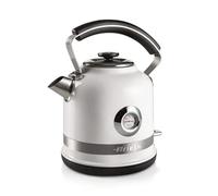 Ariete, Bouilloire Electrique Moderna 2854, Bouilloire Electrique en Acier Inoxydable avec Thermomètre et Niveau d'Eau Visible, Socle Sans Fil 360°, Arrêt Automatique, Capacité 1.7 L, 2000W, Blanc