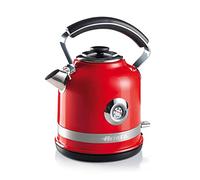 Ariete, Bouilloire Electrique Moderna 2854, Bouilloire Electrique en Acier Inoxydable avec Thermomètre et Niveau d'Eau Visible, Base sans fil 360°, Arrêt Automatique, Capacité 1.7 L, 2000W, Rouge