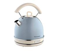 Ariete Bouilloire Vintage 2877, Bouilloire Électrique avec Niveau D'Eau Visible, Base Sans Fil 360°, Arrêt Automatique, Poignée Ergonomique, Capacité 1.7 L, Acier Inoxydable, 2000W, Bleu Clair