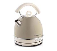Ariete Bouilloire Vintage 2877, Bouilloire Électrique avec Niveau D'Eau Visible, Base Sans Fil 360°, Arrêt Automatique, Poignée Ergonomique, Capacité 1,7 L, Acier Inoxydable, 2000W, Beige