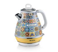 Ariete 2869 Positano Bouilloire Électrique 1.7L avec Filtre Amovible et Base Sans Fil 360°, Design Méditerranéen, Auto-Off, Corps en Acier, 2000 W