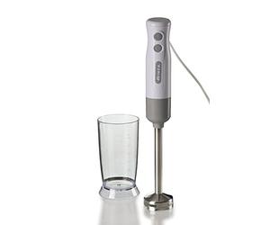 Ariete Breakfast 604 Mélangeur À Immersion, Minipélangeur À 2 Vitesses, Lame en Acier Inoxydable, Pied Amovible, Bécher Transparent Gradué, 700W, Blanc