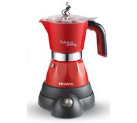 Ariete Cafetière Moka Électrique 4 Tasses Rouge 400W, Pression 5 Bar, Compatible Café Moulu, Base 360°, Dimensions 135x210x250mm, Référence 1358/16