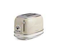 ARIETE Grille-pain 2 fentes 815W Acier Beige Vintage Retro Thermostat 6 positions