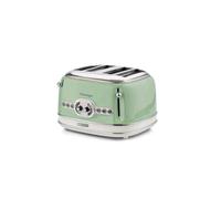 ARIETE Grille-pain 4 Fentes 1600W Ramasse-miettes Amovible Vert Rétro