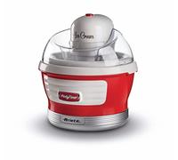 Ariete Machine à Glaces Party Time 643, Machine à Glaces, Spatule à Mélanger, Machine à Glaces avec Couvercle pour Ajouter Des Éléments, Temps de Préparation 30 Minutes, Capacité 1,5 L, 12W, Rouge