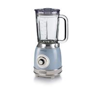 Ariete Mixeur en Verre Vintage 583, Blender Multifonctionnel avec 4 Lames, 4 Vitesses + Impulsion, Fonction Broyeur de Glace, Capacité de 1,5 Litre, 1000W, Bleu Clair