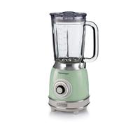 Ariete Mixeur en Verre Vintage 583, Blender Multifonctionnel avec 4 Lames, 4 Vitesses + Impulsion, Fonction Broyeur de Glace, Capacité de 1,5 Litre, 1000W, Vert