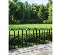 ARIFARO Clôture de Jardin Métal 46 cm, Lot de 5, Longueur Totale 2,8 m, Bordure de Jardin Décorative à Planter, Petite Clôture de Parterre pour Pelouse, Allée, Massif et Devant de Maison, Noir