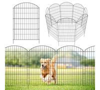 ARIFARO Lot de 5 Clôtures de Jardin Décoratives en Métal - Pas de Creuser - Clôture pour Animaux de Compagnie - Clôture Métallique Inoxydable pour Chien (101cm H X 71cm L (5 Panélés))