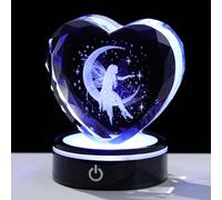 Arikyrist Fée Clochette en cristal 3D - Fée Clochette - Lumières LED colorées