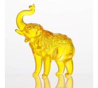 Arikyrist Figurines d'éléphant en cristal pour homme et femme - Statue de collection - Décoration de table - Sculpture d'éléphant avec ornements de coffre (jaune)