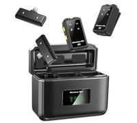 arimepi Mini microphone plug and play, microphone Lavalier sans fil pour iOS/Android, adapté aux interviews, enregistrements vidéo, YouTube, TikTok et blogging (cabine indépendante)