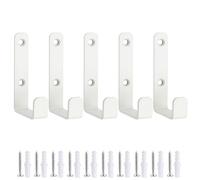 Arimsoa 5 Pièces Porte Manteau Mural, Crochet Mural Pateres en Métal avec Vis Patere Murale Salle de Bain - Blanc