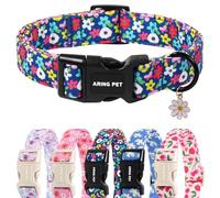 ARING PET Collier pour chien fille, mignon printemps été bleu marguerite floral collier pour chiot de petite, moyenne et grande taille, taille S, pour l'entraînement quotidien de marche en plein air