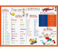 Aris Editions Sous-Main Et Set De Table Éducatif 30x42 Plastifié, Effaçable "J'apprends L'allemand