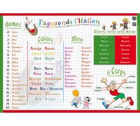 Aris Editions Sous-Main Et Set De Table Éducatif 30x42 Plastifié, Effaçable "J'apprends L'italien