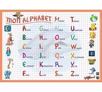Aris Plaque de bureau MON ALPHABET 30 x 42 cm Papier Bleu Clair, Orange, Multicolore