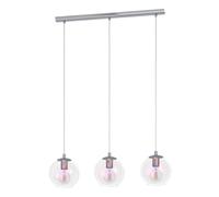 Eglo Suspension luminaire Ariscani 2, plafonnier suspendu irisé à 3 lampes, lustre pour salon et salle à manger aux reflets multicolores, métal en chrome et verre, E27, 76,5 cm